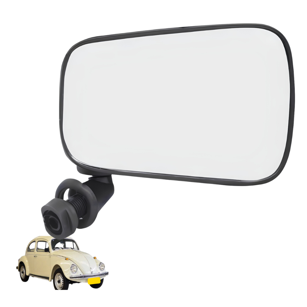 Espelho Retrovisor Externo Lado Direito (Passageiro) Preto Pé Plástico Fusca todos os modelos