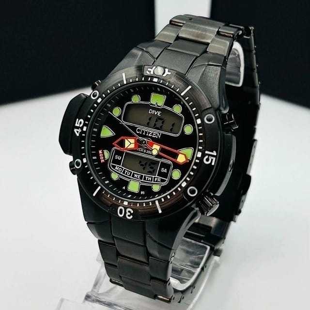Relógio Aqualand Pro-Master Jp1060 Digital Pulseira de Aço ALL Black todo Preto