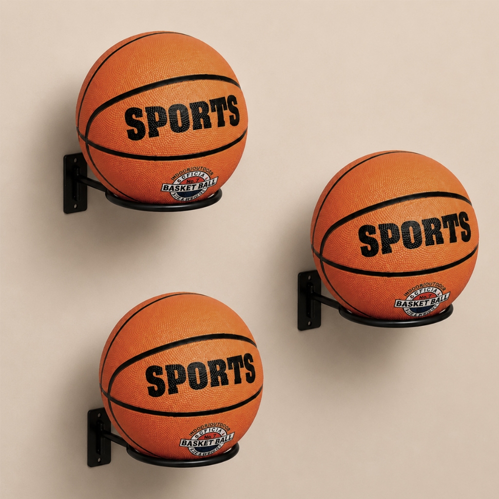 Kit03 Suporte Bola Futebol Basquete Vôlei + Parafusos e Buchas Super Reforçado