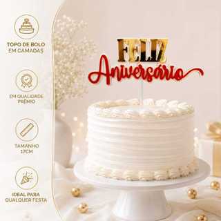 Topo Topper de Bolo Personalizado Feliz aniversário/mesversário/Enfeite/tags/Festa