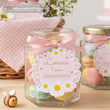 Tags Personalizadas jardim das Margaridas Lembrancinha Maternidade Chá de Bebê e Aniversário