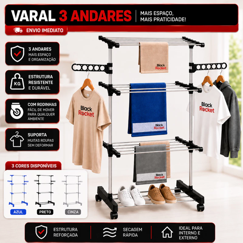 Varal Dobrável: 60% OFF! 🛒