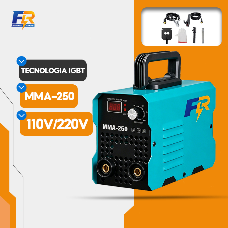 Máquina de Solda Inversora MMA-250 IGBT Bivolt 110V/220V Portátil Profissional