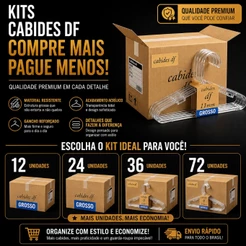 Cabide Acrílico Cristal Grosso 11mm Transparente Kit 12 - 24 - 36 - 72 Reforçado Adulto atacado