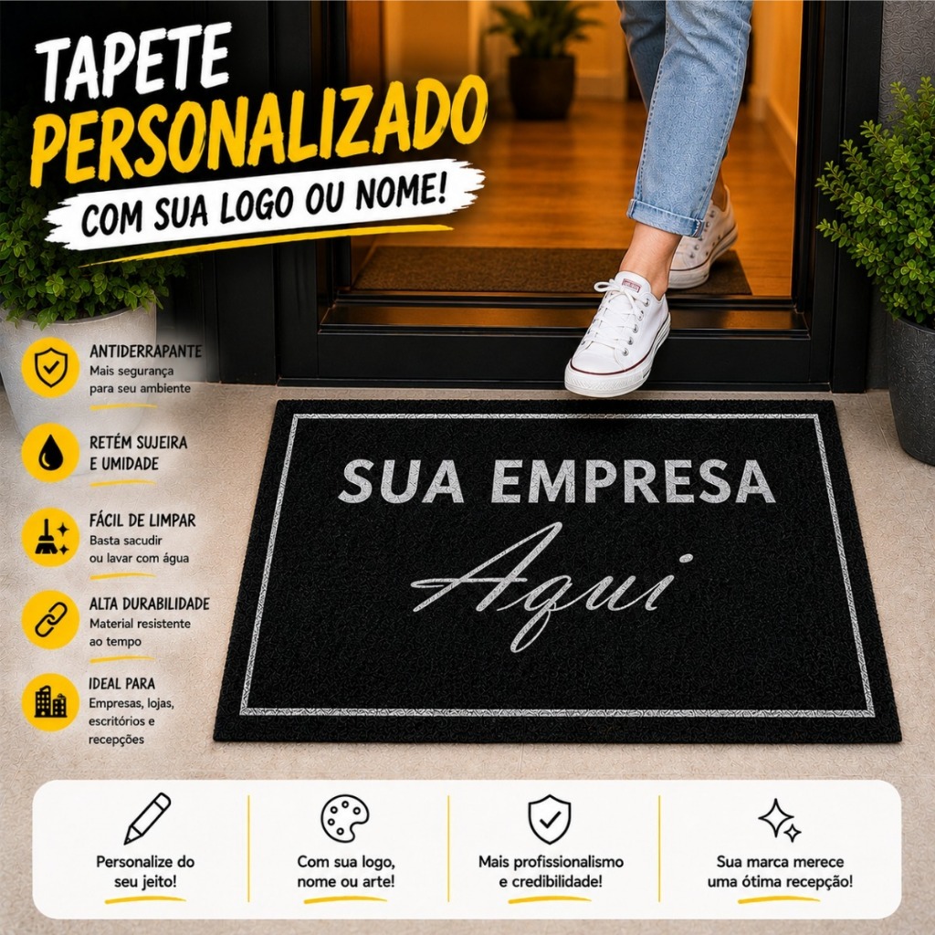 Tapete Personalizado Com Logo 100x50 Para Loja