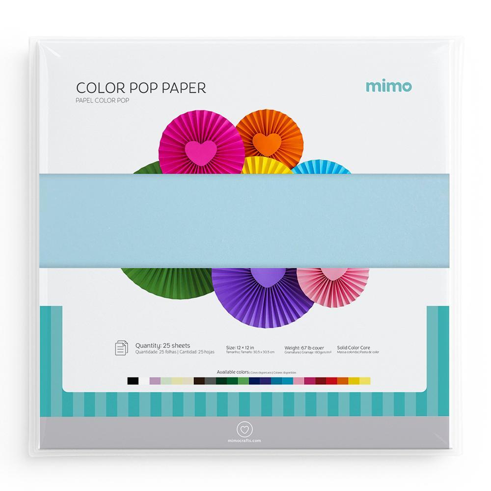 Papel Color Pop Azul Água Mimo - 30,5 x 30,5 cm - 180 gr - 25 unds