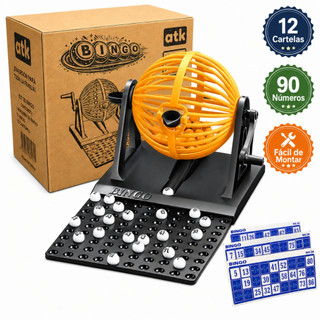 Jogo de Tabuleiro Bingo Completo de Mesa Roleta Globo 90 Bolinhas 12 Cartelas
