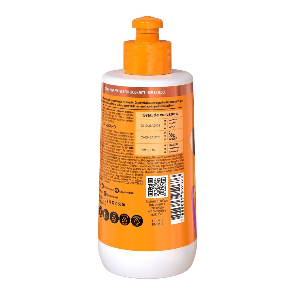 Kit Shampoo + Condicionador com Creme para pentear e Ativador SOS Cachos Óleo de Manga