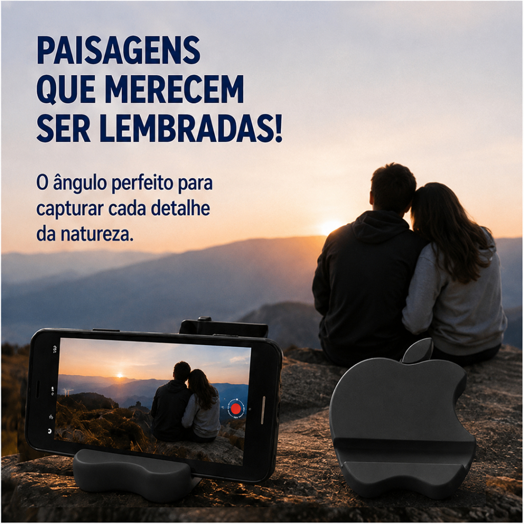 Suporte Celular Mesa Portátil Compacto Para Assistir Vídeos, Gravar, Fotos, Lives, Treinos e Home Office Preto