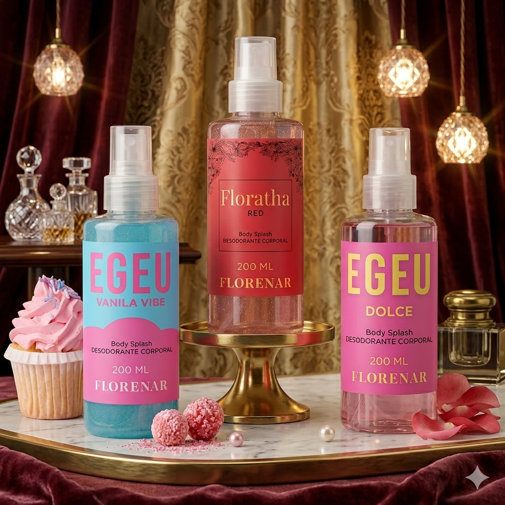 Kit 3 Body Splash Egeo Dolce -Egeo Vanila - Florata Red
