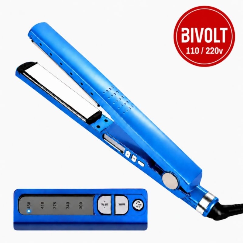Chapinha Prancha Nano titanium 450°F Progressiva Profissional Display Digital  Bivolt 110-220V