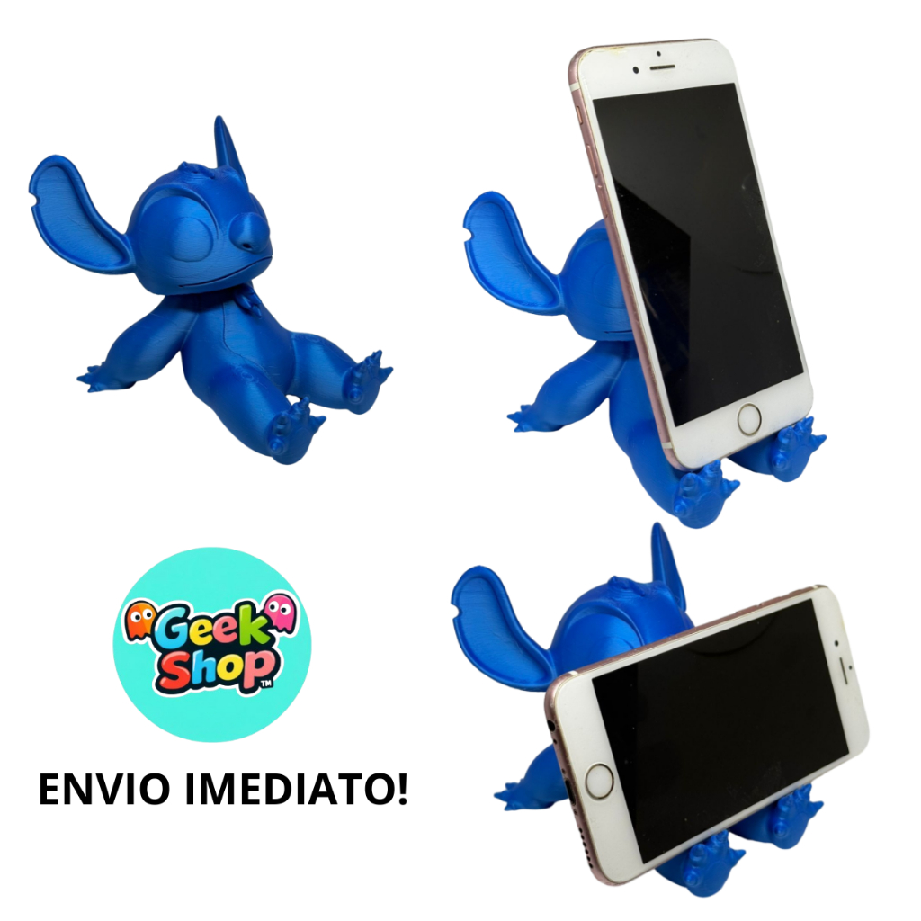 Suporte de Celular Stitch Decorativo Porta Smartphone Mesa Geek Fofos Presente Criativo Disney Moana