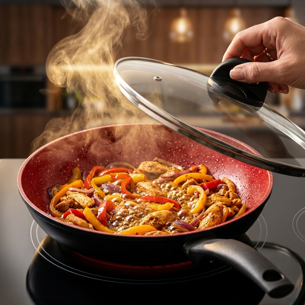 🍳 Frigideira Fratelli Black Red Max Chef 28cm Antiaderente Cerâmica Com Tampa Vidro Todos Fogões Indução Frete Grátis