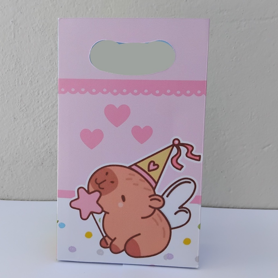Sacolinha Surpresa Personalizada CAPIVARA MENINA Lembrancinha para Festa Infantil