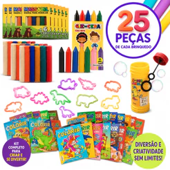 Kit 25 CX Massinha de Modelar + Bolha Sabao +Colorir + Giz de Cera+ Molde Lembrancinha Prenda Junina