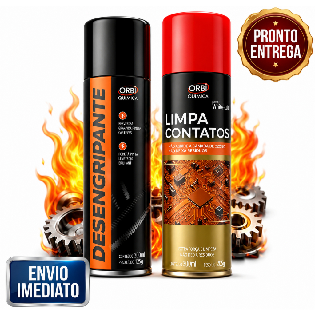Desengripante Anticorrosivo + Limpa Contato Seco - Ideal para Moto, Carro, PC e Eletrônicos