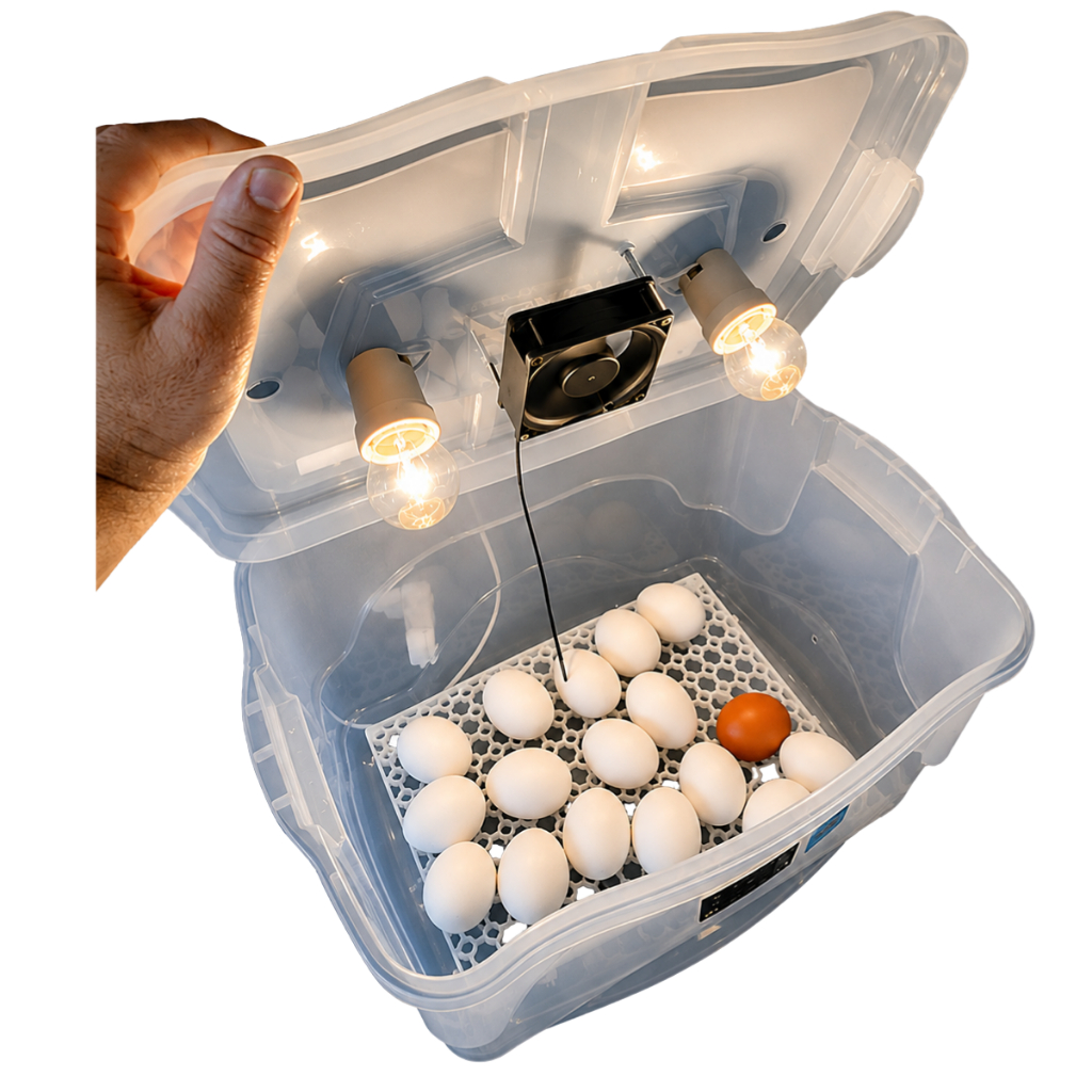 Chocadeira Pet Com Termostato Cooler Lâmpada Incandescente Para até 30 Ovos Galados de Galinha ou 90 de Codorna