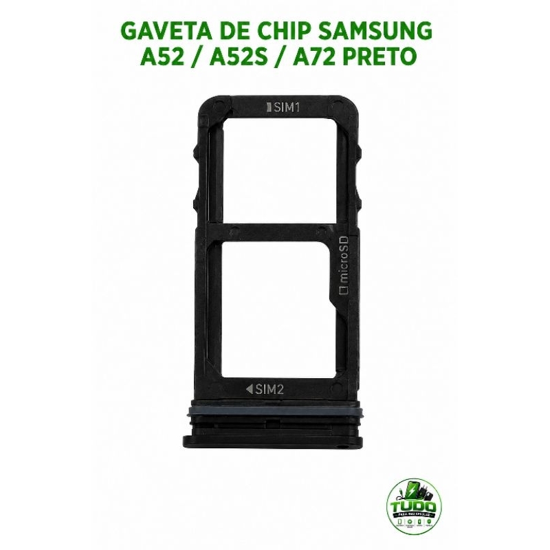 gaveta de chip Samsung a52 a52s a72 preto