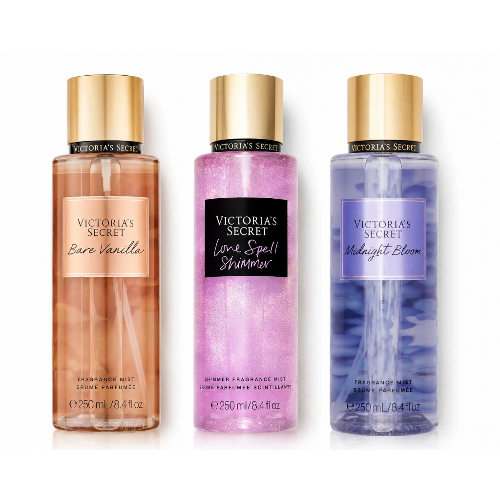 Body Splash Victoria's Secret 250ml Bare Vanilla Love Spell Shimmer Midnight Bloom Colonia Spray Feminino