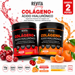 Colágeno Hidrolisado + Ácido Hialurônico Zero Açúcar - Kit Com 1ou 2 Potes 250g - Envio Imediato