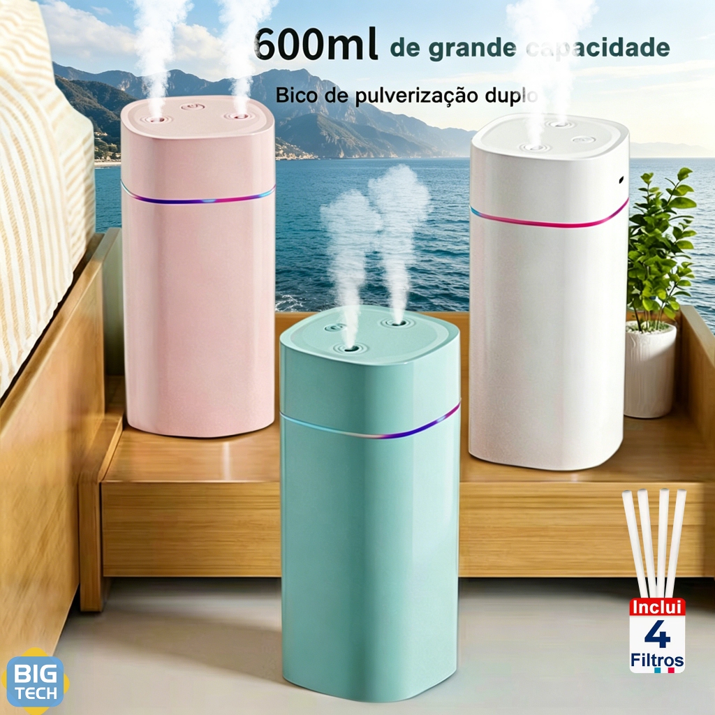 Umidificador De Ar Aromatizador De Ambiente Grande 12h Difusor De Aroma Ultrassonico Casa Branco