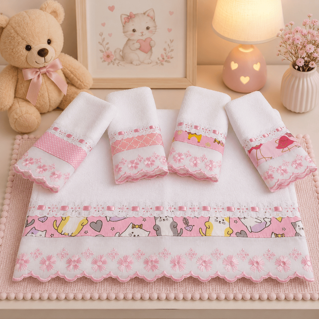 Kit Fralda Com 05 Babete Fraldinha De Boca Pano De Boca Para Bebê Com Passafita e Lasy 100% Algodao Varias Cores Atuais