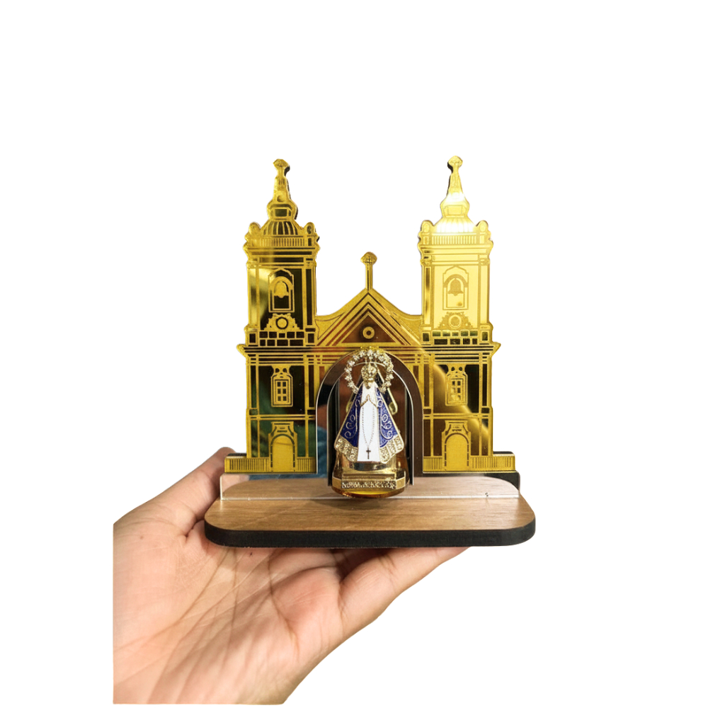 Capela Basílica em MDF com Imã de Metal Nossa Senhora Aparecida Decoração Religiosa