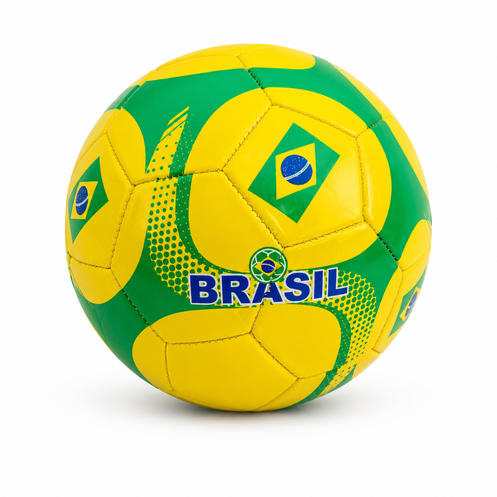 Bola de Futebol Brasil Infantil e Adulto –No 5 Bola Esportiva Estampada Bandeira do Brasil para Treino, Jogos e Lazer