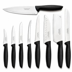 Jogo De Facas Tramontina Plenus 9 Peças Aço Inox Cozinha