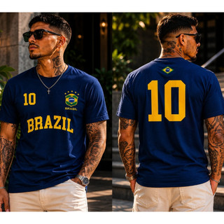 Camiseta Brasil Time Futebol Torcida Esportiva Algodão P ao GG