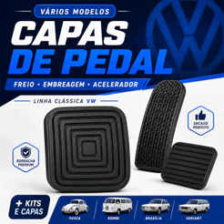 Kit Capa Pedal Fusca Brasília Kombi Freio Embreagem Acelerador Borracha