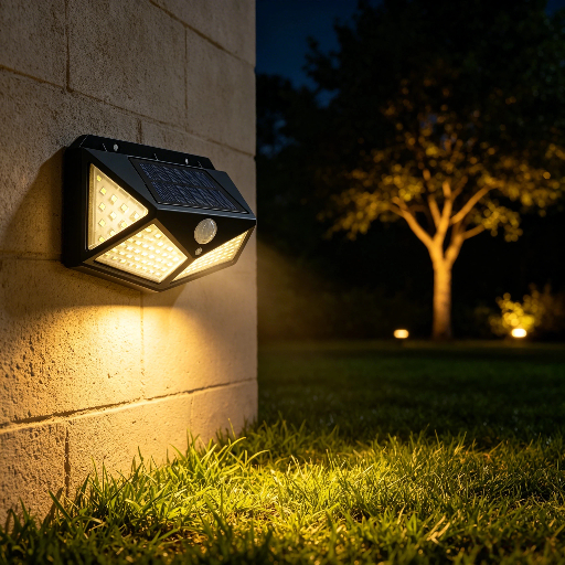 1/2/4 PCS Luminária Parede Solar  100 Leds Com Sensor Jardim Externa Prova D'água