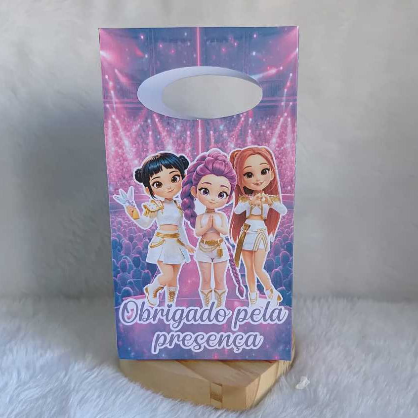 Sacolinha Personalizada PP Guerreiras do K-Pop Lembrancinhas Para Festa Personalizados