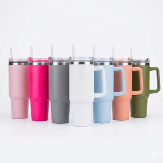 Copo Térmico Inox 1200ml com Canudo e Alça para Transporte