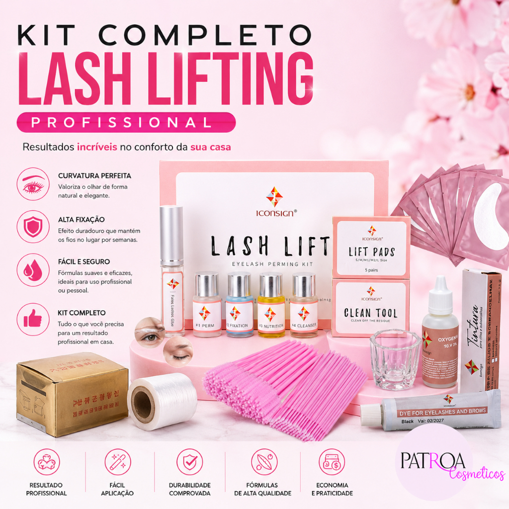 Lash Lifting Completo Permanente Cílios Tintura Ox E Pad