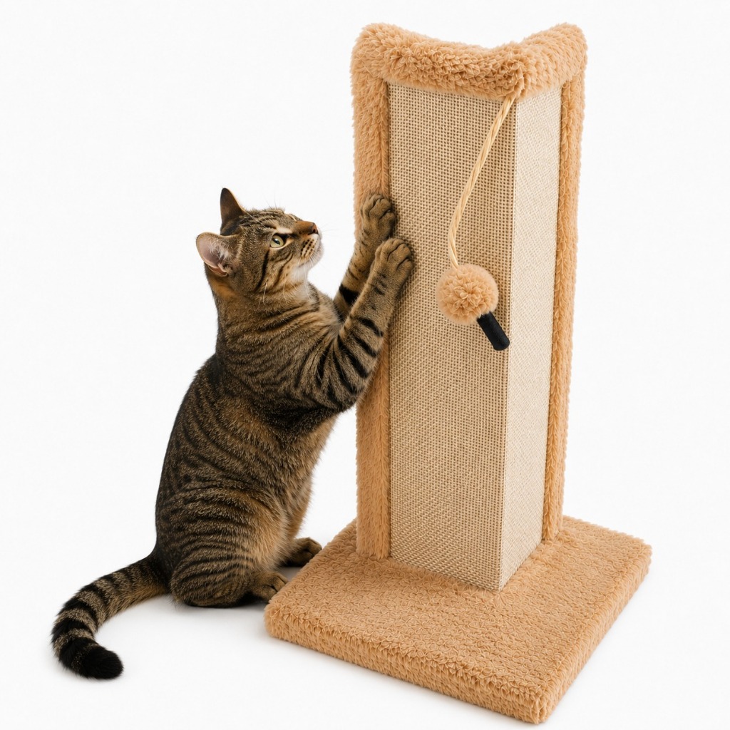 Arranhador Para Gato Canto De Sofá E Camas Super Luxo Com Base Externa 53cm Premium