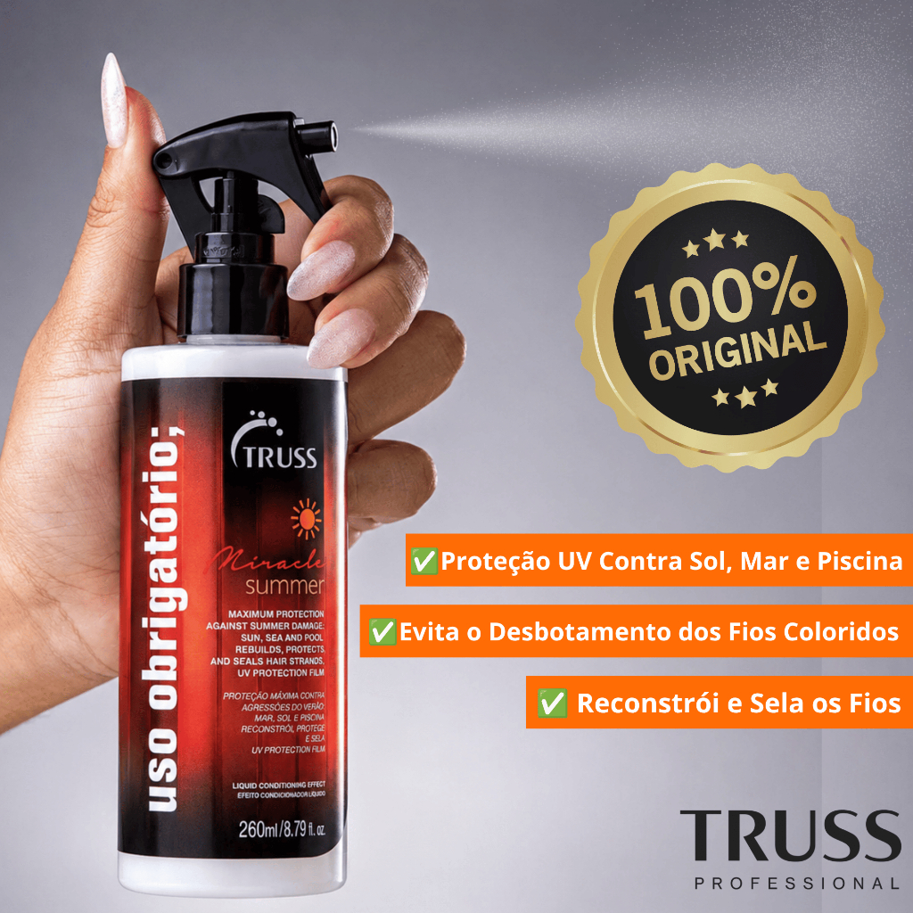 TRUSS Uso Obrigatório Miracle Summer 260ml Original | Proteção UV | Hidratação | Anti Frizz
