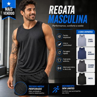 Regata Masculina Esportiva Dry Fit Texturizada
