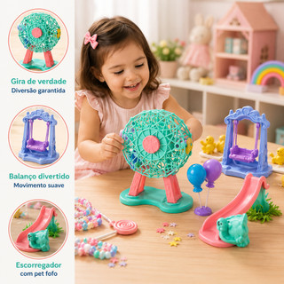 Parque Diversoes Parquinho Brinquedo Giratorio Estimulos Colorido Infantil Divertido Para Crianças
