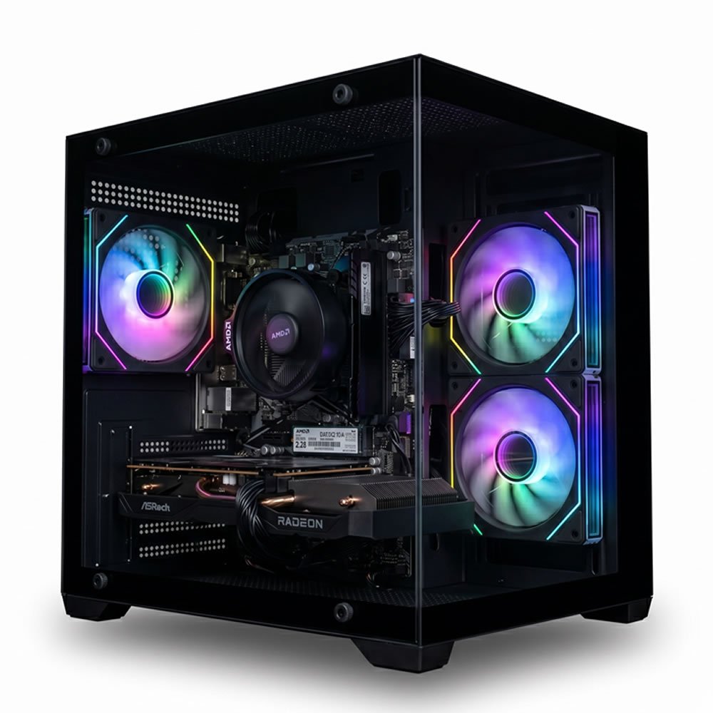 CPU GAMER AMD RYZEN 7 5700, Memória Ram DDR4 16GB, SSD, M.2 NVME 500GB, Placa Vídeo RX 7600 8GB