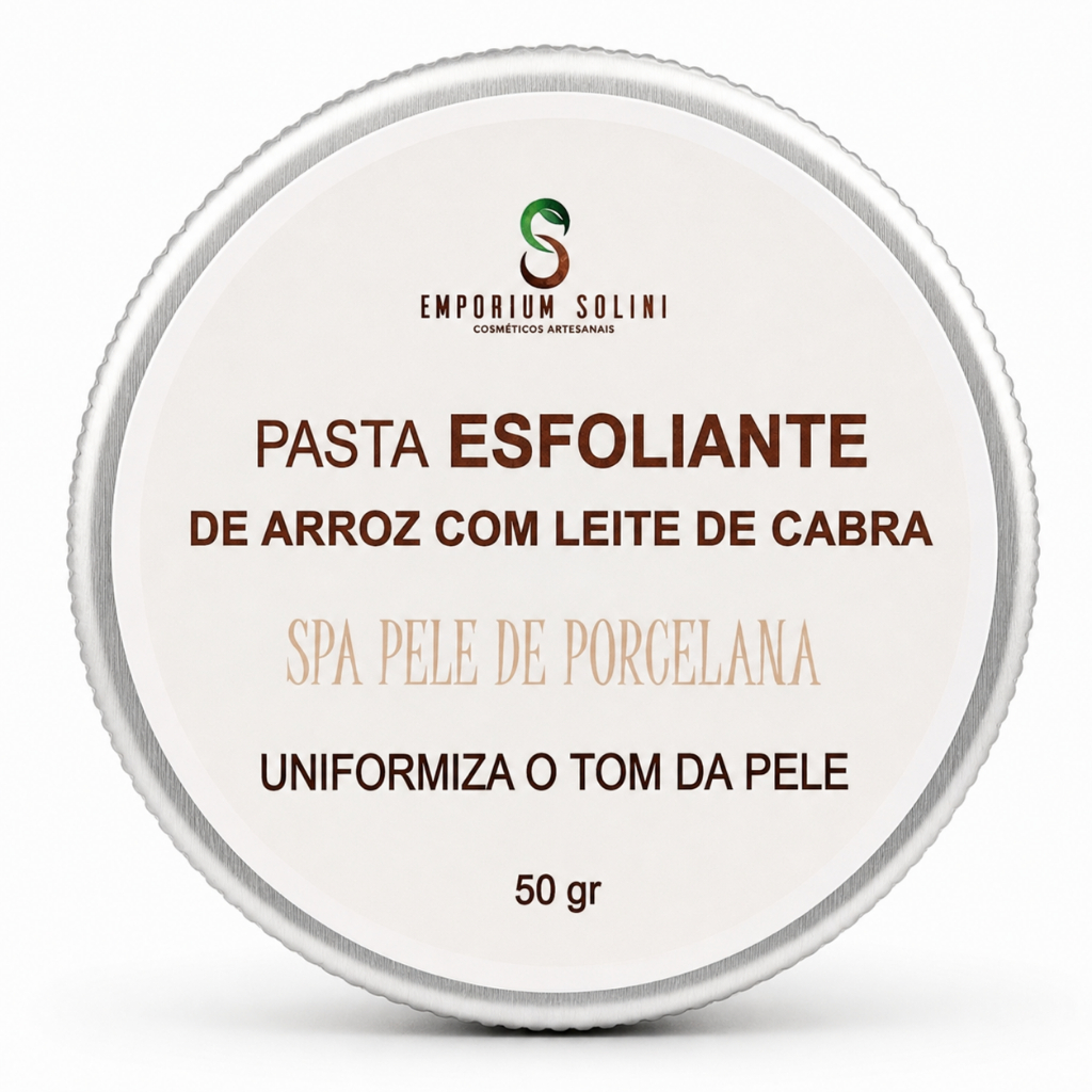 Esfoliante Facial Natural de Arroz e Leite de Cabra | Pele Macia e Iluminada | 50g