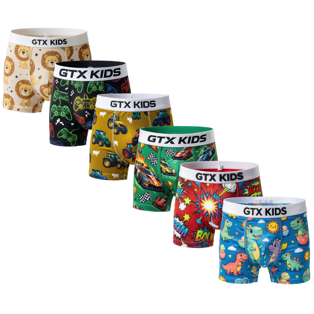 Kit 5 Cuecas Boxer Infantil Masculina 5 Cueca Box Microfibra Lisa Alcateia ack