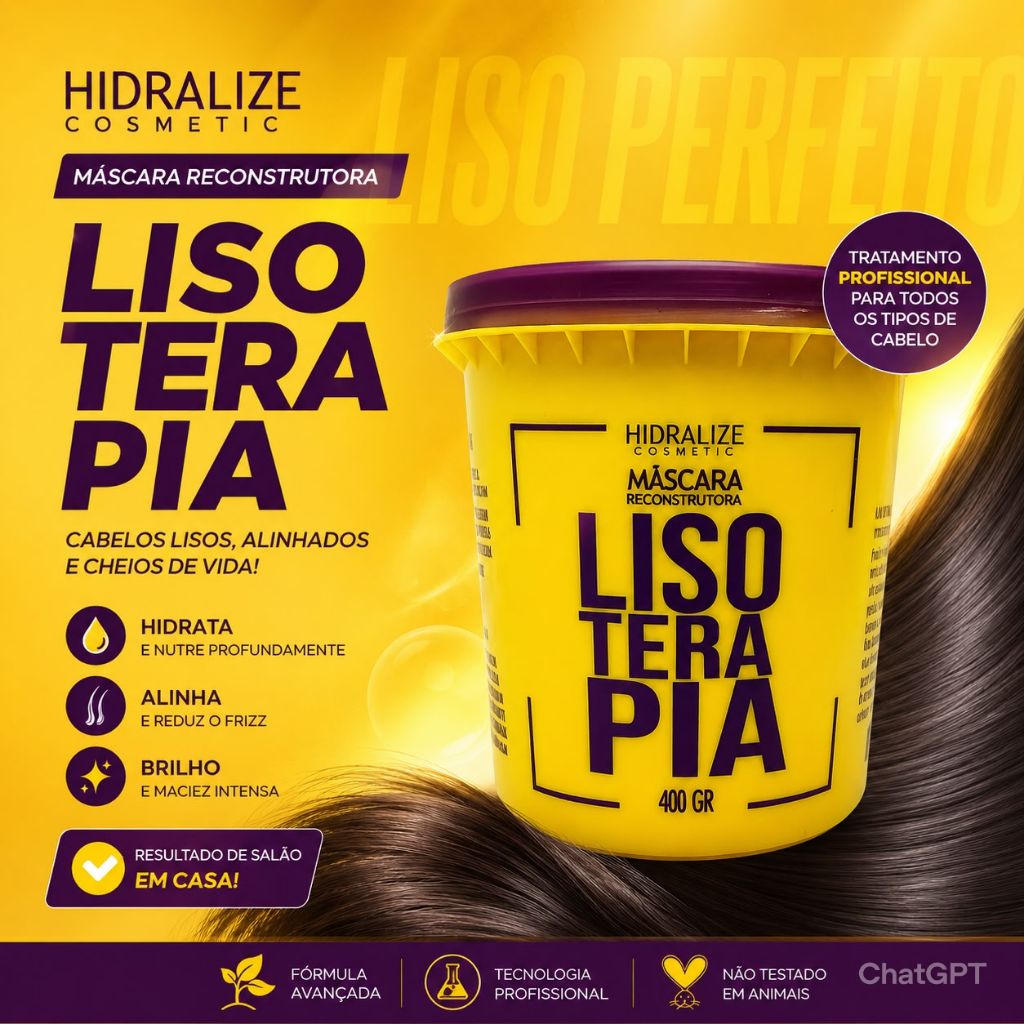 Mascara Hidratação Capilar Cabelos com Brilho Lisoterapia 400g