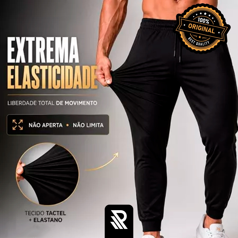 Calça Jogger P ao G4 Tactel com Elastano para Treino/Academia Esportiva Masculina Original