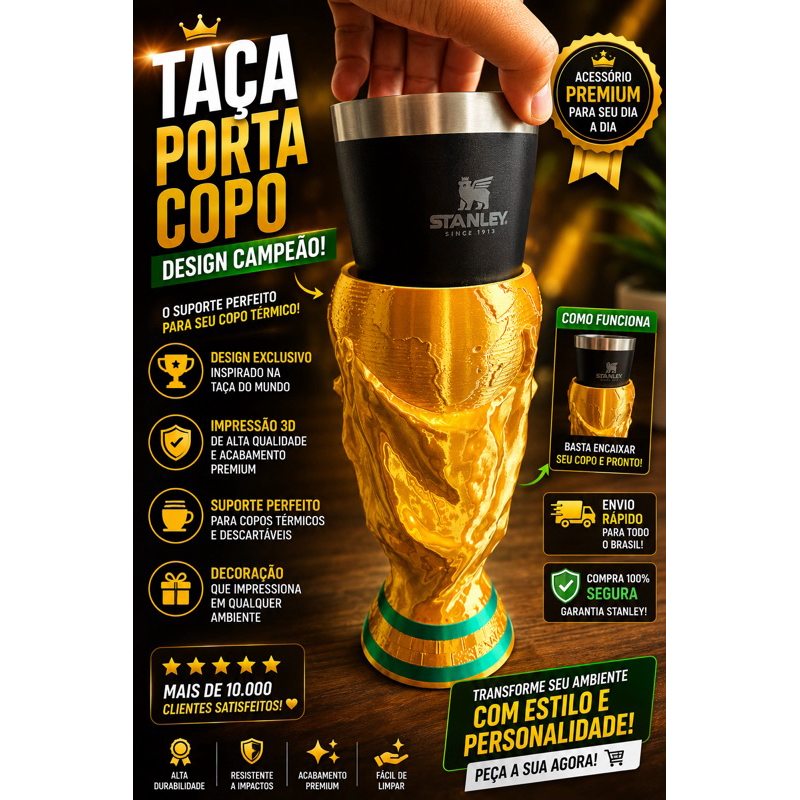 TAÇA PORTA COPO TERMICO | COPA DO MUNDO 2026