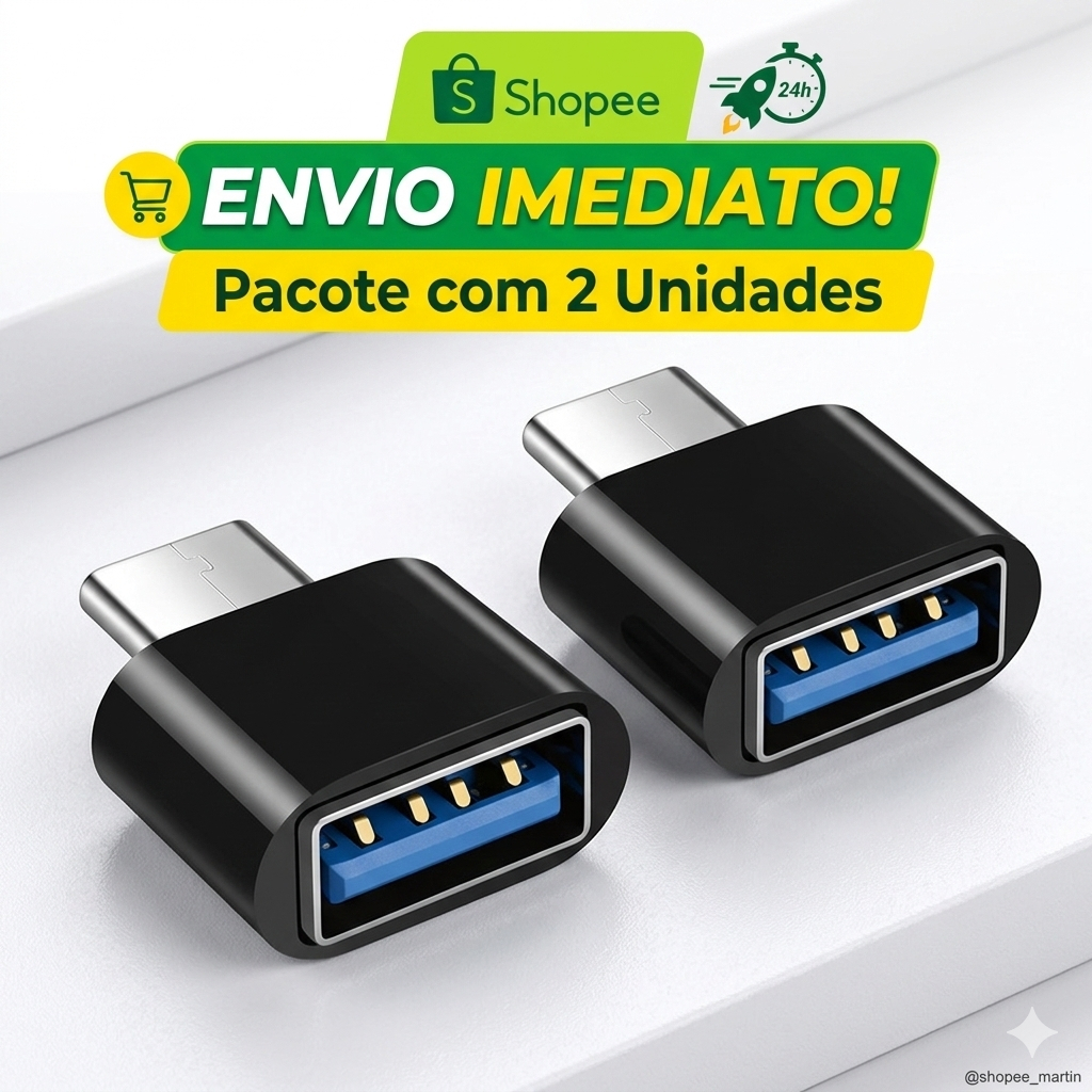 Kit 2 Adaptador USB Tipo C Adaptador OTG