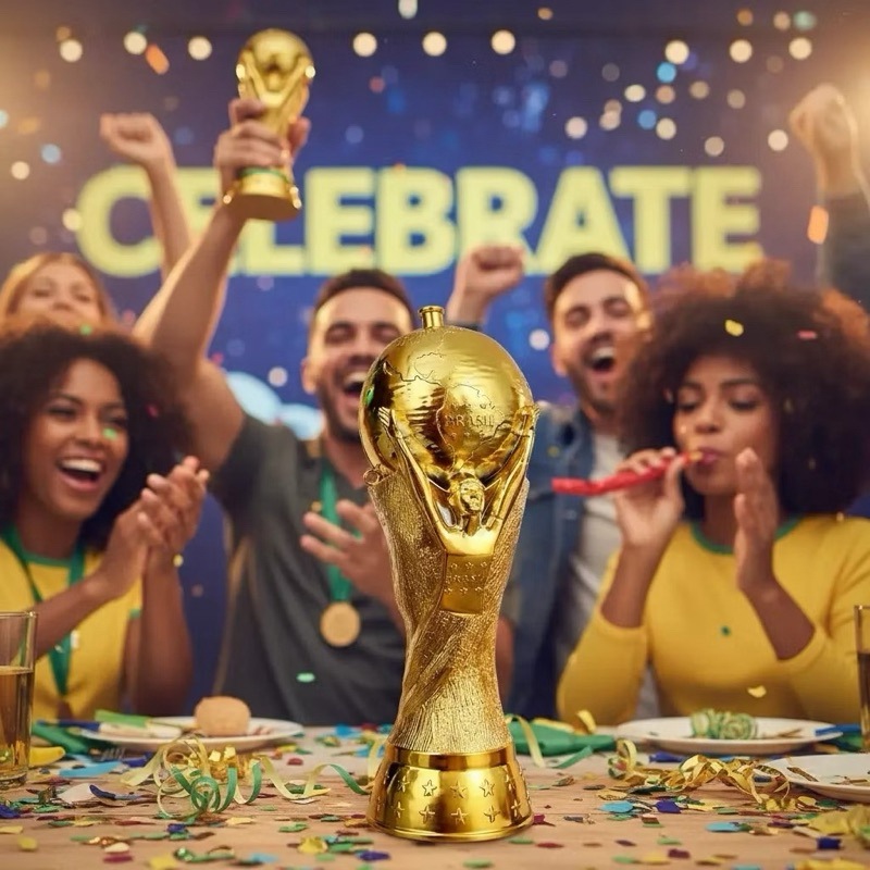 Corneta Em Formato De Taça Da Copa | 26cm | Buzina, Vuvuzela, Apito, Seleção Brasileira, Jogos, Prêmio, Brasil, Troféu