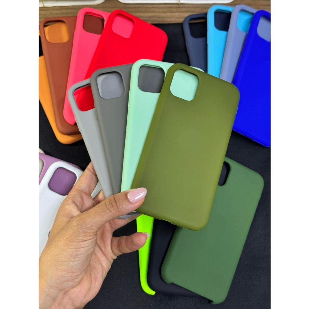 Linda Capinha Para Celular Case IP 13 mini Capa De Silicone Aveludada Premium Câmera Aberta Protetora Com Maça