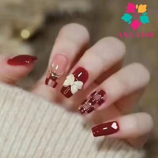 ANA1108 Kit 288Unidades C/Cola Postiça Decorada Glitter Bailarina Quadrada Amendoada Fran…