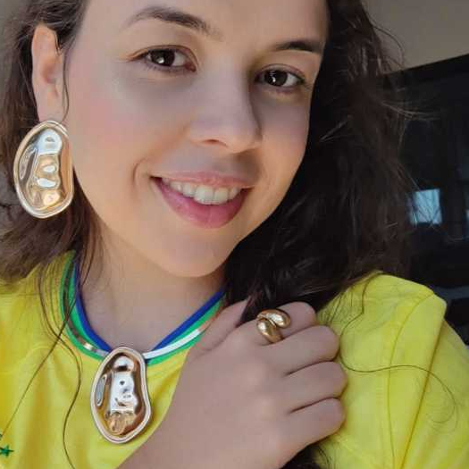 Kit Colar Choker Orgânica Irregular + Brinco Médio Abstrato Feminino
